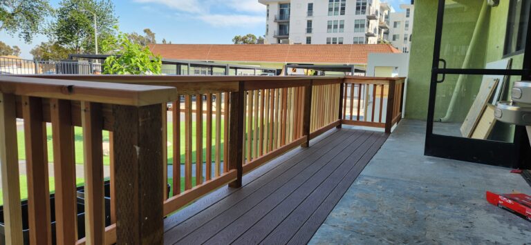 wood deck and handrail
